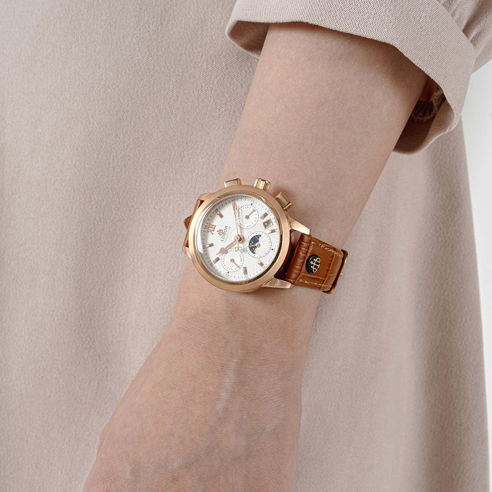 Brown moonphase automatic watches for women
