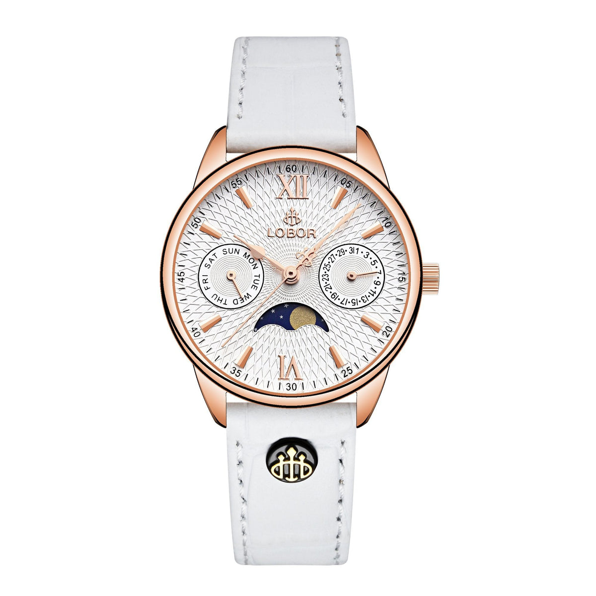 Perihelion White 33mm | Affordable Moonphase Watches | LOBOR  display picture 3