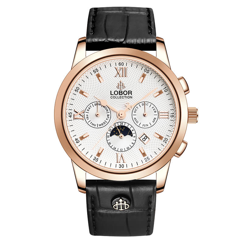 Black moonphase automatic watches for men