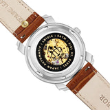Brown skeleton automatic watches for men 