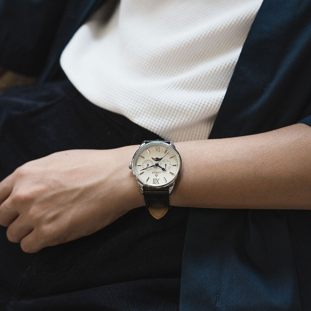 Black moonphase watch for men 