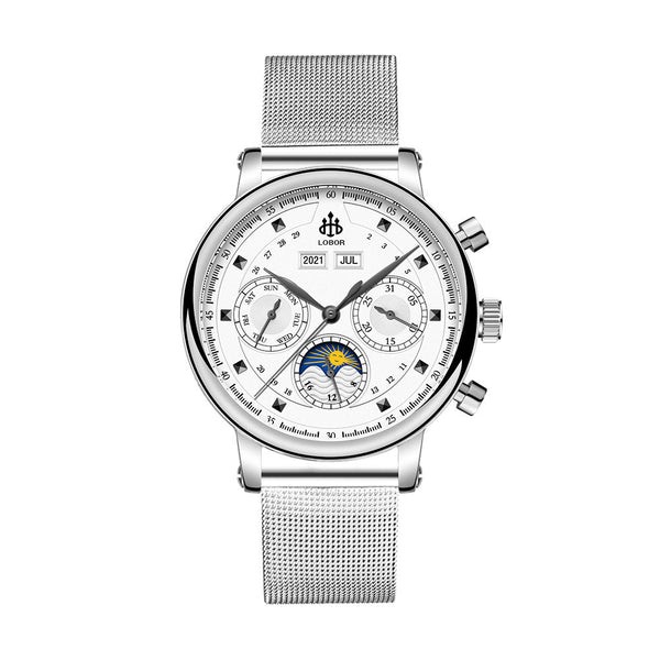 Silver moonphase watch for women